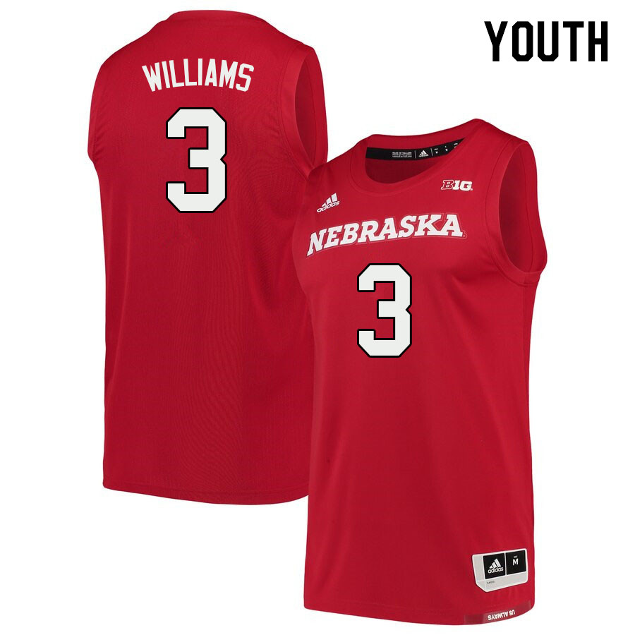 Youth #3 Brice Williams Nebraska Cornhuskers College Basketball Jerseys Stitched Sale-Scarlet - Click Image to Close
